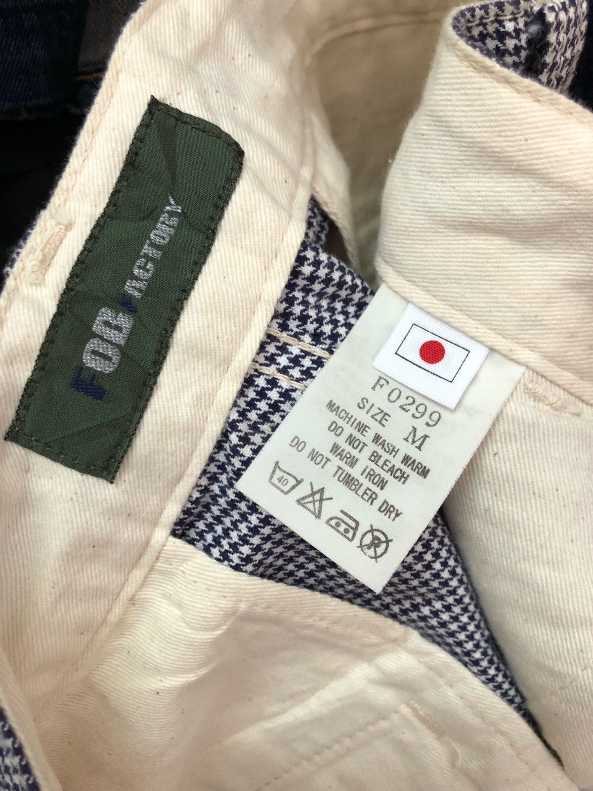 FOB Factory Fob Factory Made in Japan Houndstooth printed Pant Size US 31 - 9 Thumbnail