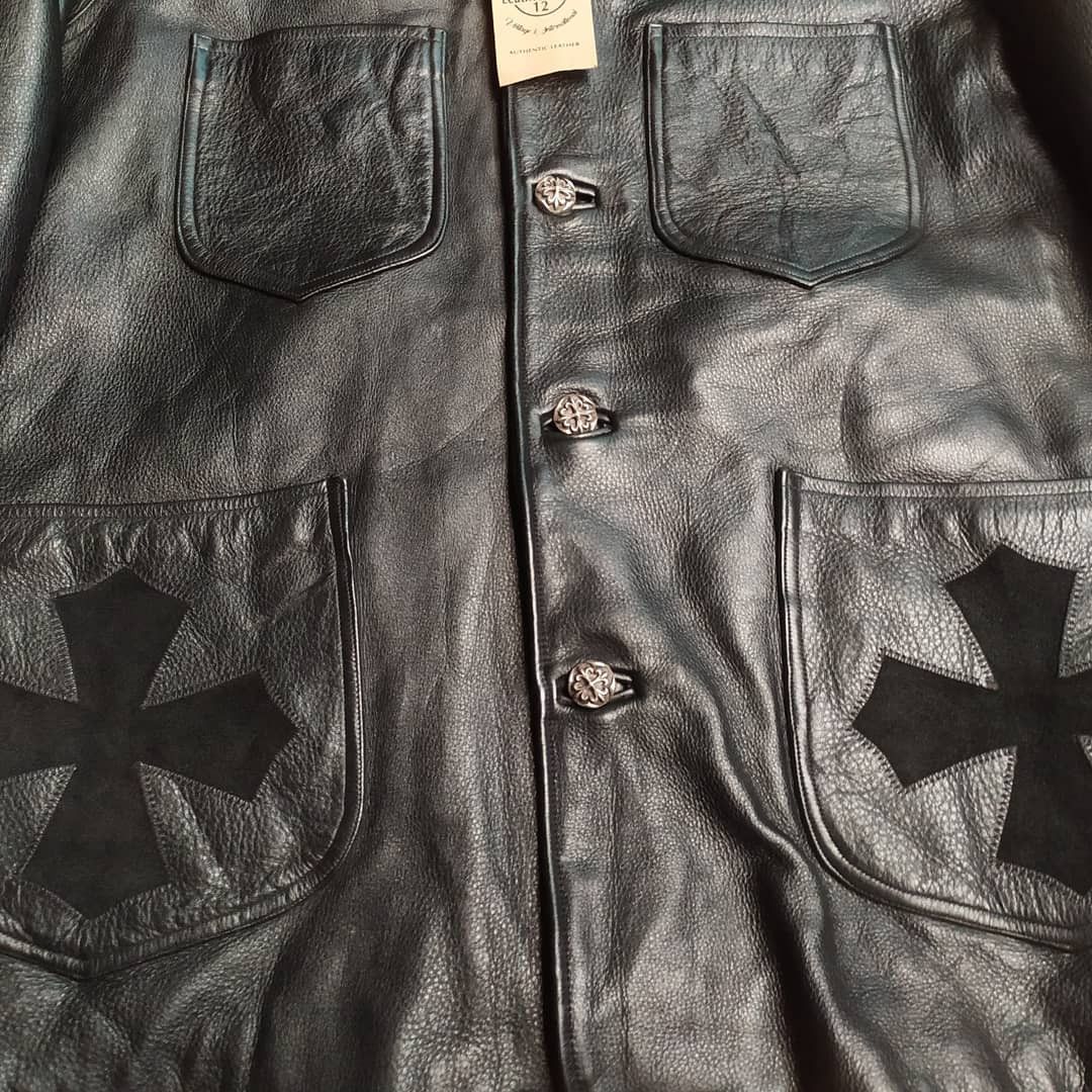 A&G Rock AMAL GUESSOUS LEATHER EMBROIDERY STERLING SILVER JACKET Size US M / EU 48-50 / 2 - 7 Thumbnail