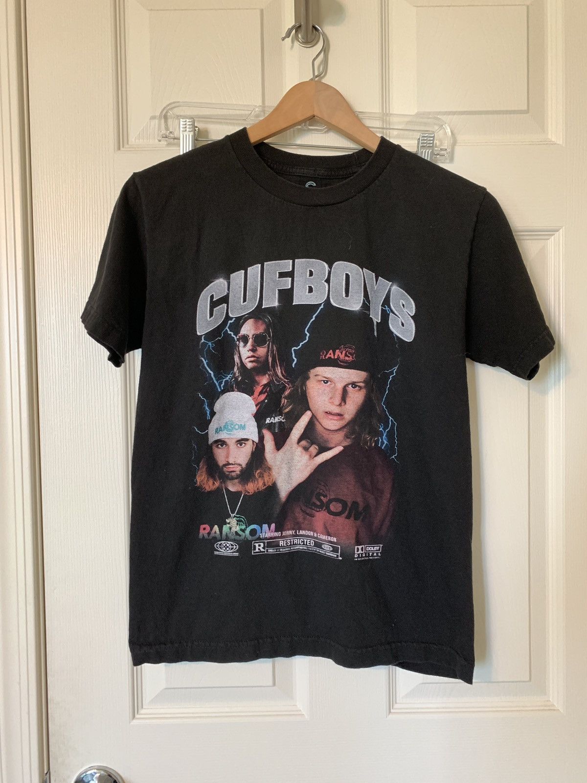 image of Vintage Cufboys Soundcloud Youtube Clout Rap Tee Style No Jumper in Black, Men's (Size Small)