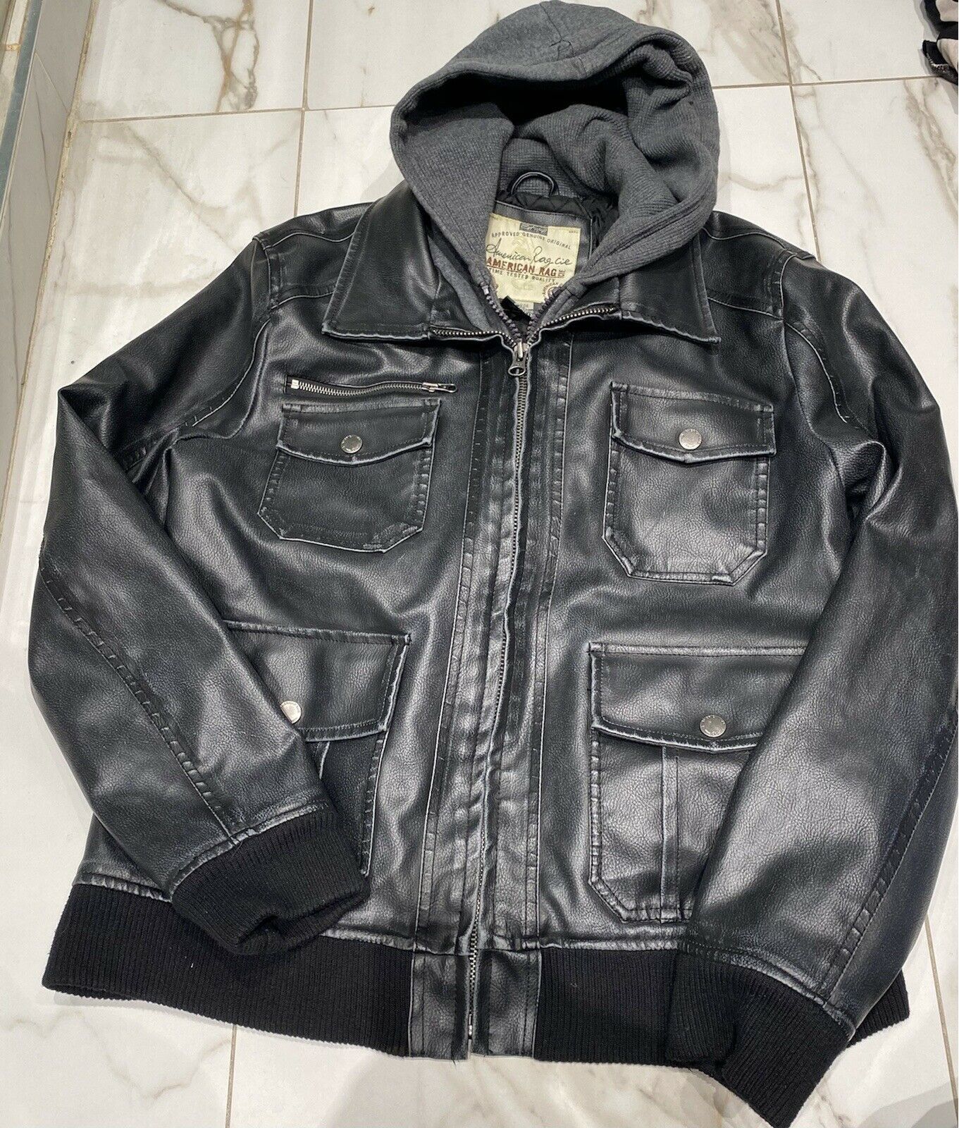 American rag faux outlet leather jacket