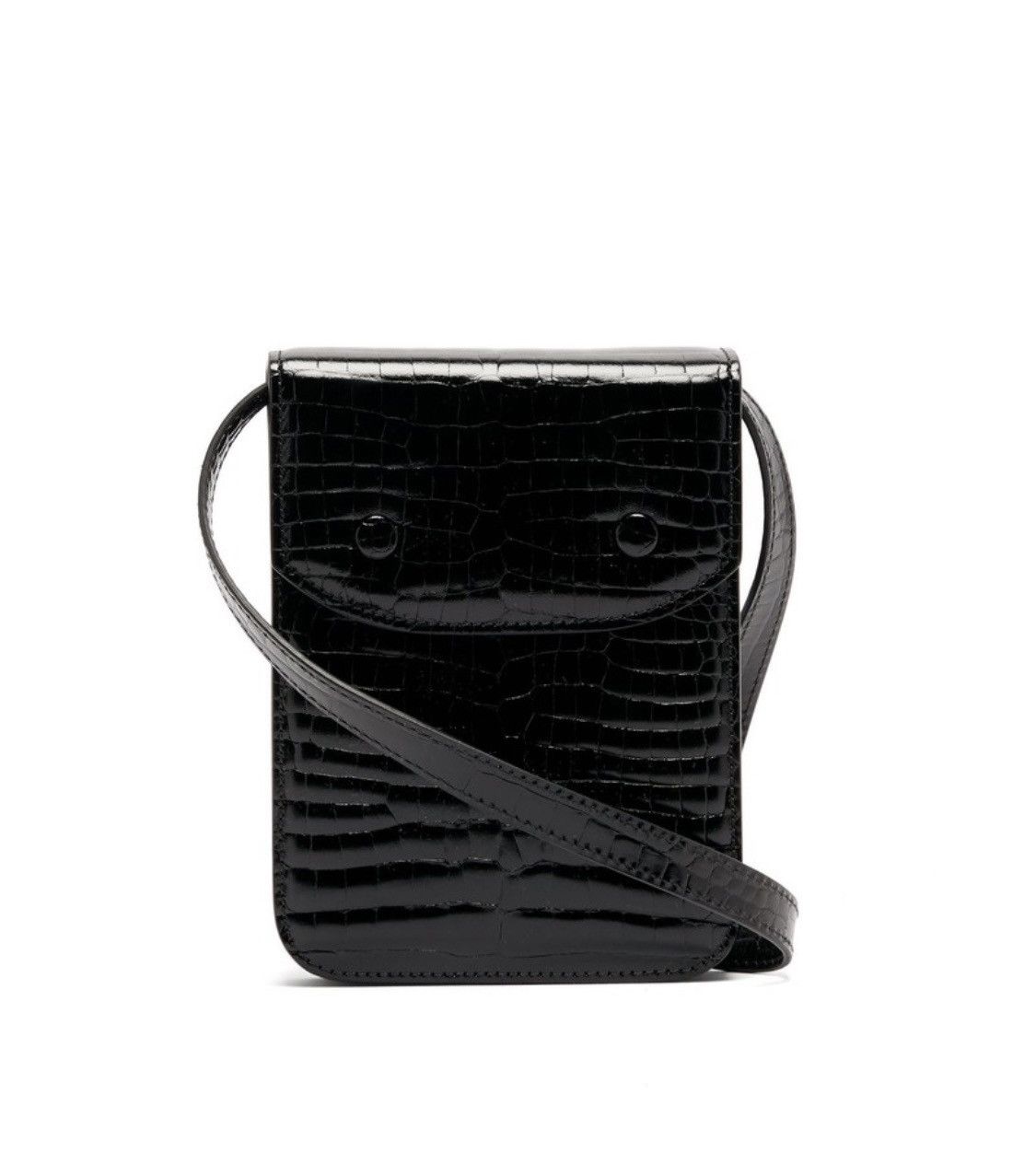 Maison Margiela Crocodile Embossed Leather Shoulder Bag [BLACK] Size ONE SIZE - 7 Thumbnail
