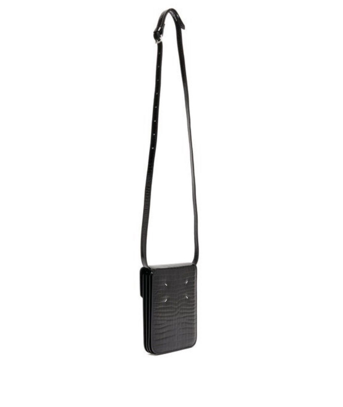 Maison Margiela Crocodile Embossed Leather Shoulder Bag [BLACK] Size ONE SIZE - 9 Thumbnail