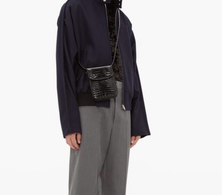 Maison Margiela Crocodile Embossed Leather Shoulder Bag [BLACK] Size ONE SIZE - 11 Thumbnail