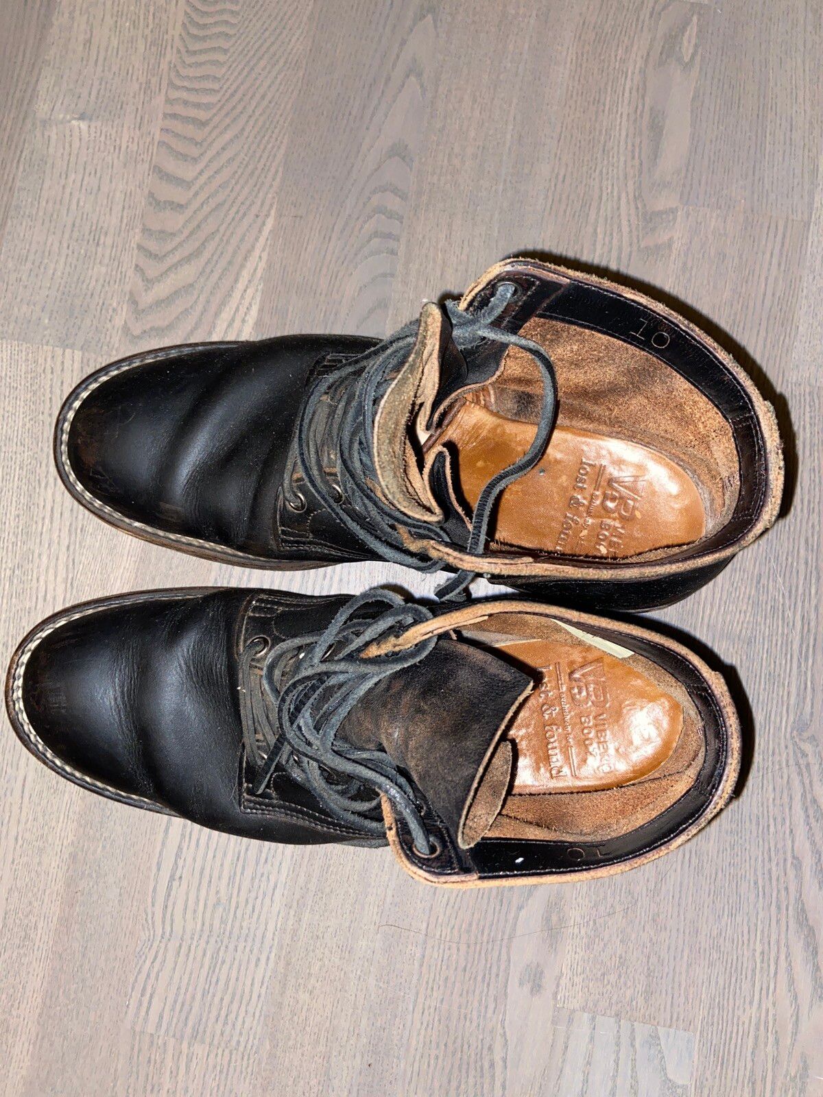 Viberg Viberg Black Leather Work Boots Size US 10 / EU 43 - 3 Thumbnail