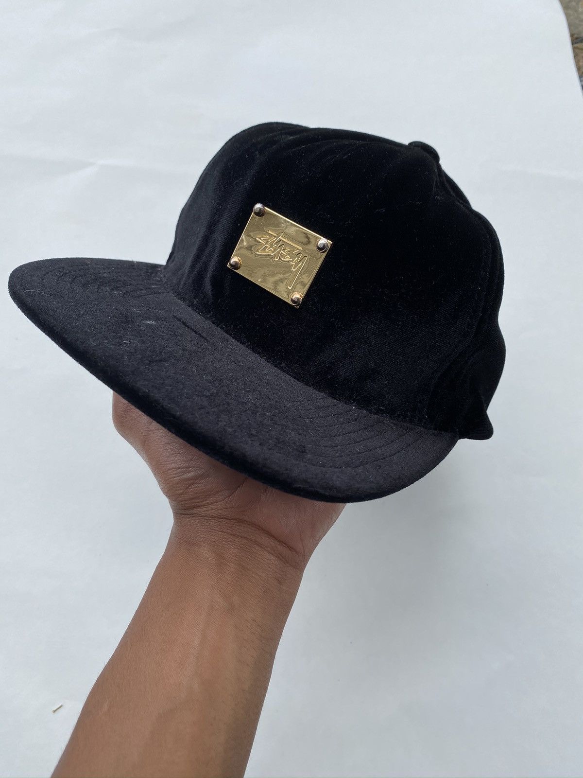 Stussy × Vintage Vintage Rare Stussy Velvet Gold plate logo hat Size ONE SIZE - 5 Thumbnail