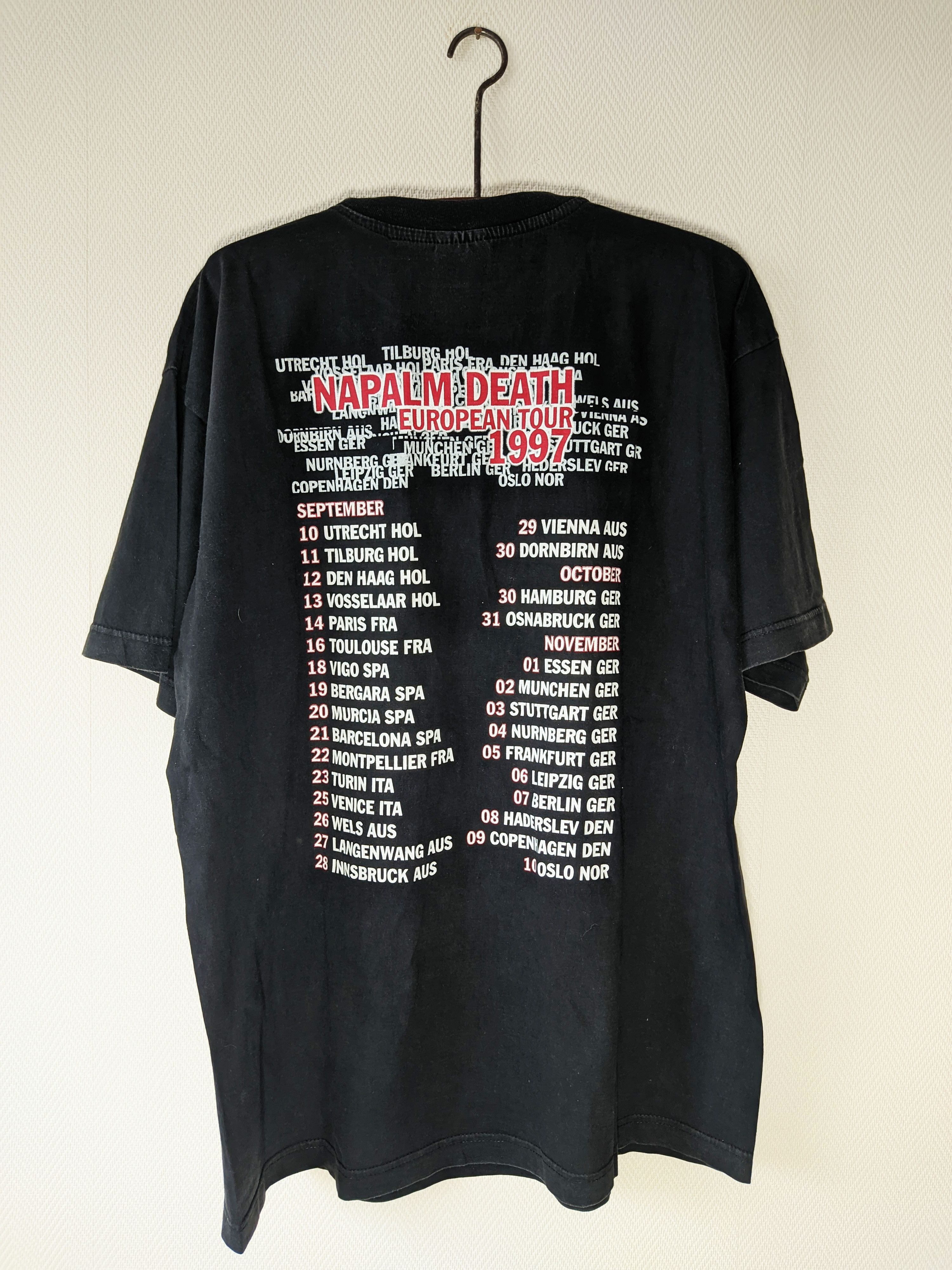 Band Tees × Rock T Shirt × Vintage Napalm Death 1997 European Tour 