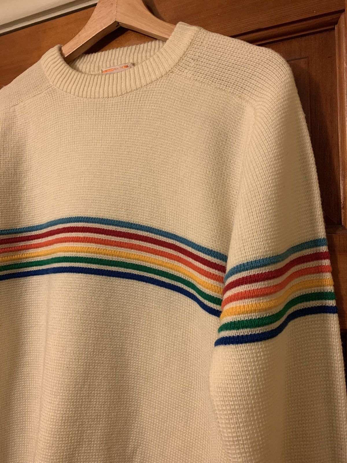 Vintage *RARE* Vintage Mervyn’s Embroidered Knit Rainbow Sweater Size US L / EU 52-54 / 3 - 2 Thumbnail