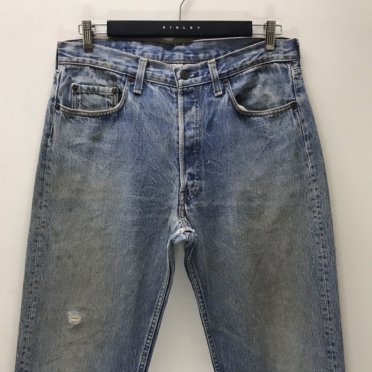 Levi's Vintage Levis 501 Mudwash Distressed Denim Jeans Size US 34 / EU 50 - 3 Thumbnail
