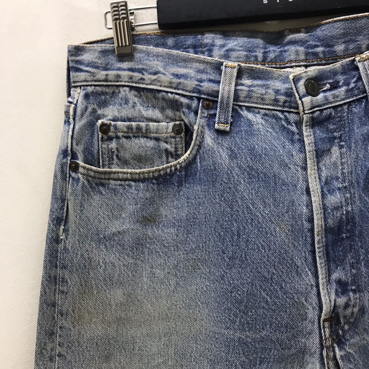 Levi's Vintage Levis 501 Mudwash Distressed Denim Jeans Size US 34 / EU 50 - 4 Thumbnail