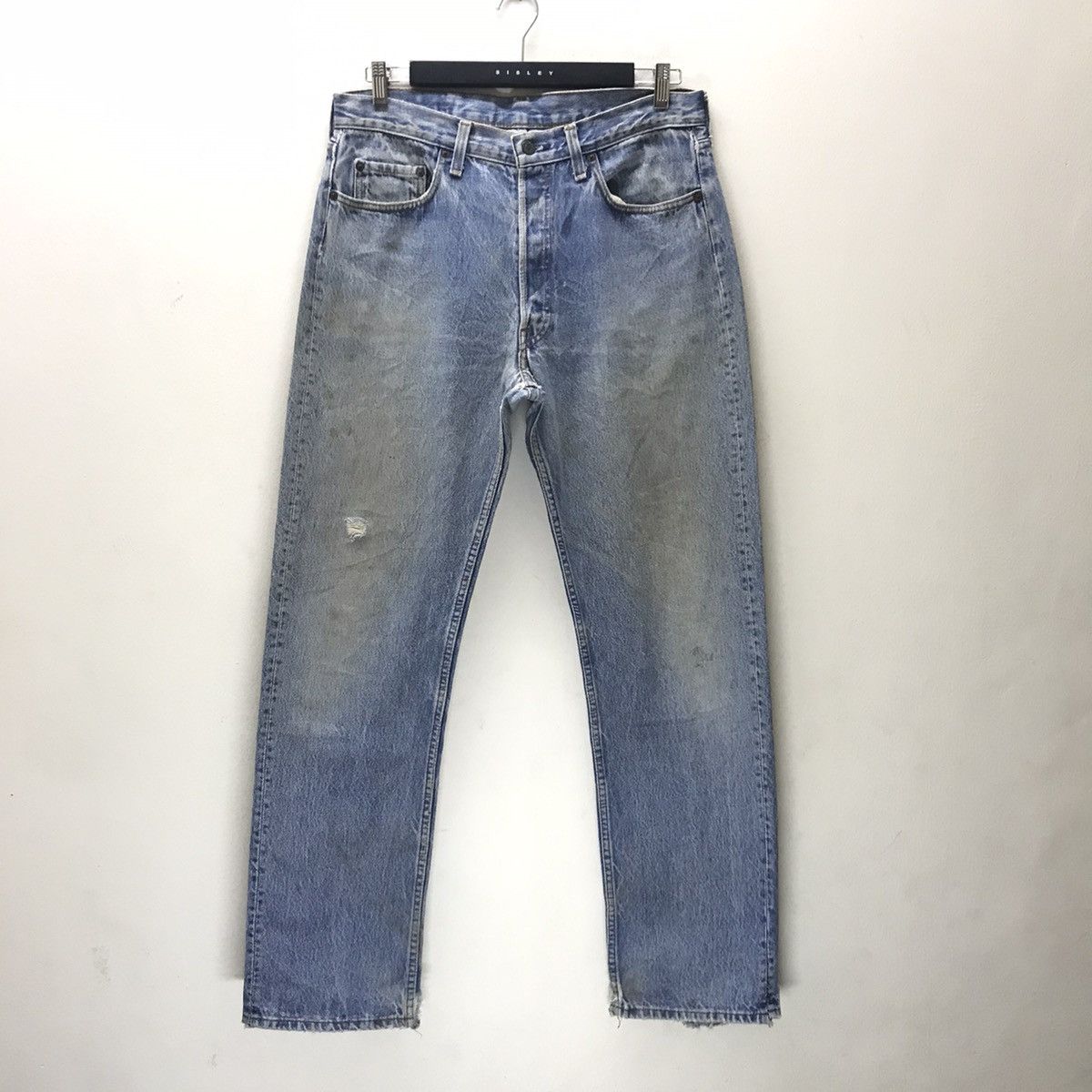 Levi's Vintage Levis 501 Mudwash Distressed Denim Jeans Size US 34 / EU 50 - 2 Thumbnail