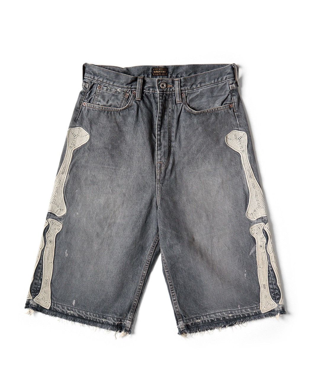 Kapital Kapital Kountry-14oz black denim Bones shorts 34 | Grailed