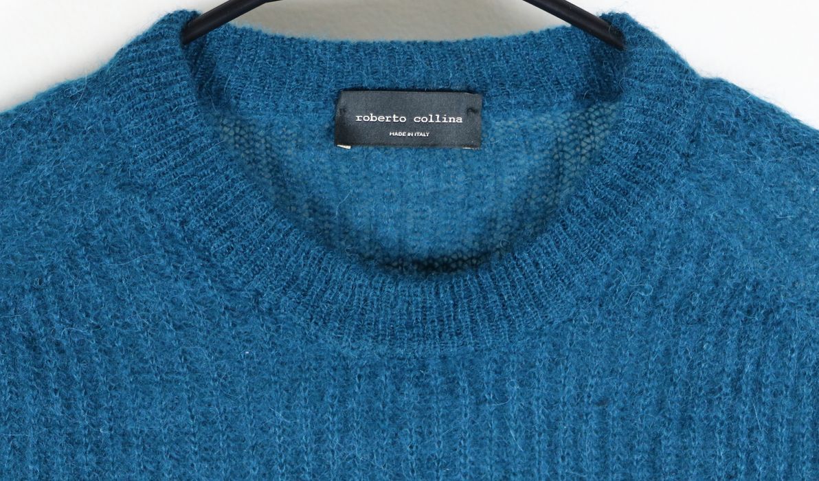 Roberto Collina Roberto Collina Turquoise Shaggy Mohair Blend Sweater ...