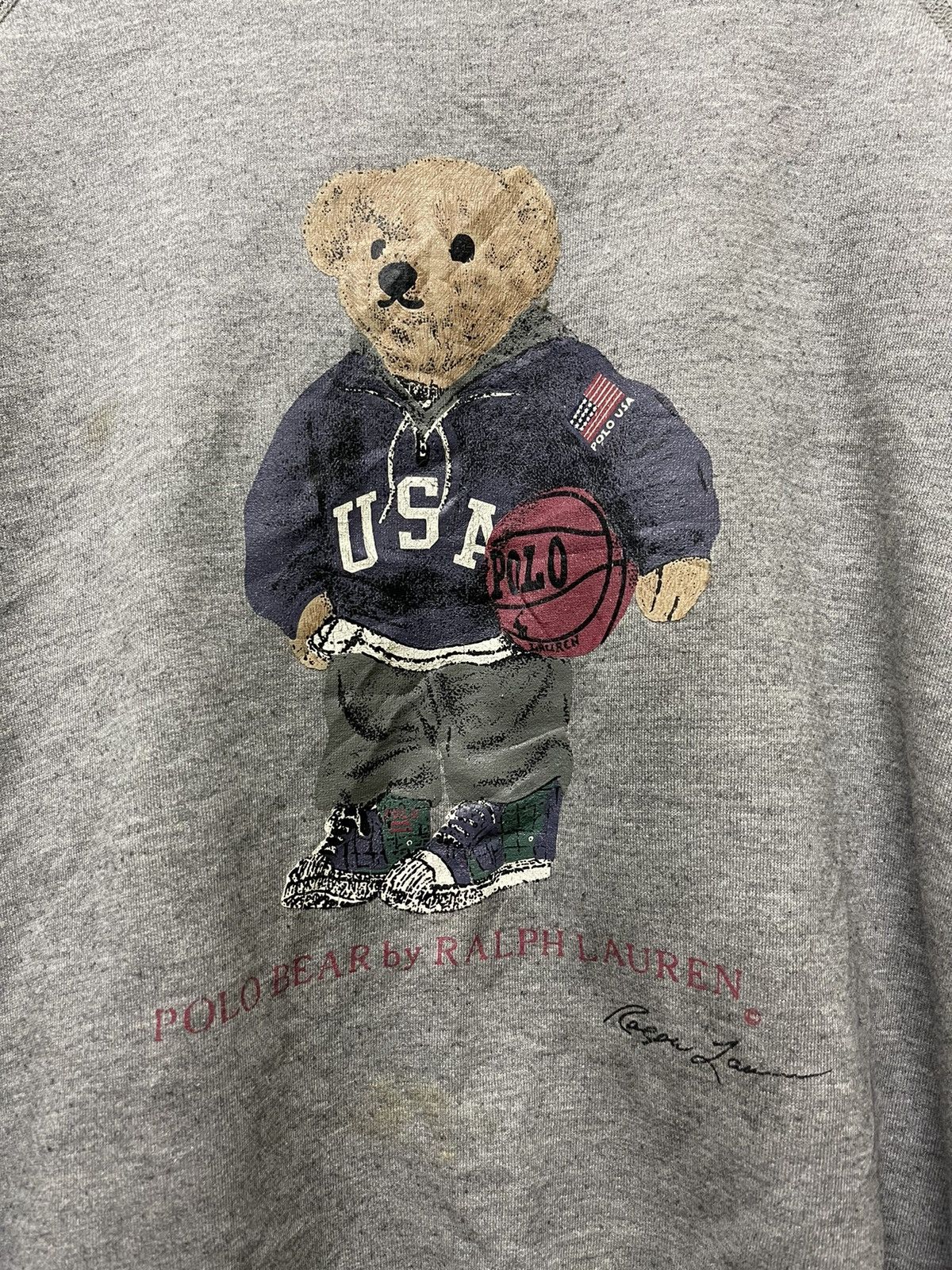 Vintage Vintage polo bear ralph lauren basketball sweatshirt Size US M / EU 48-50 / 2 - 3 Thumbnail