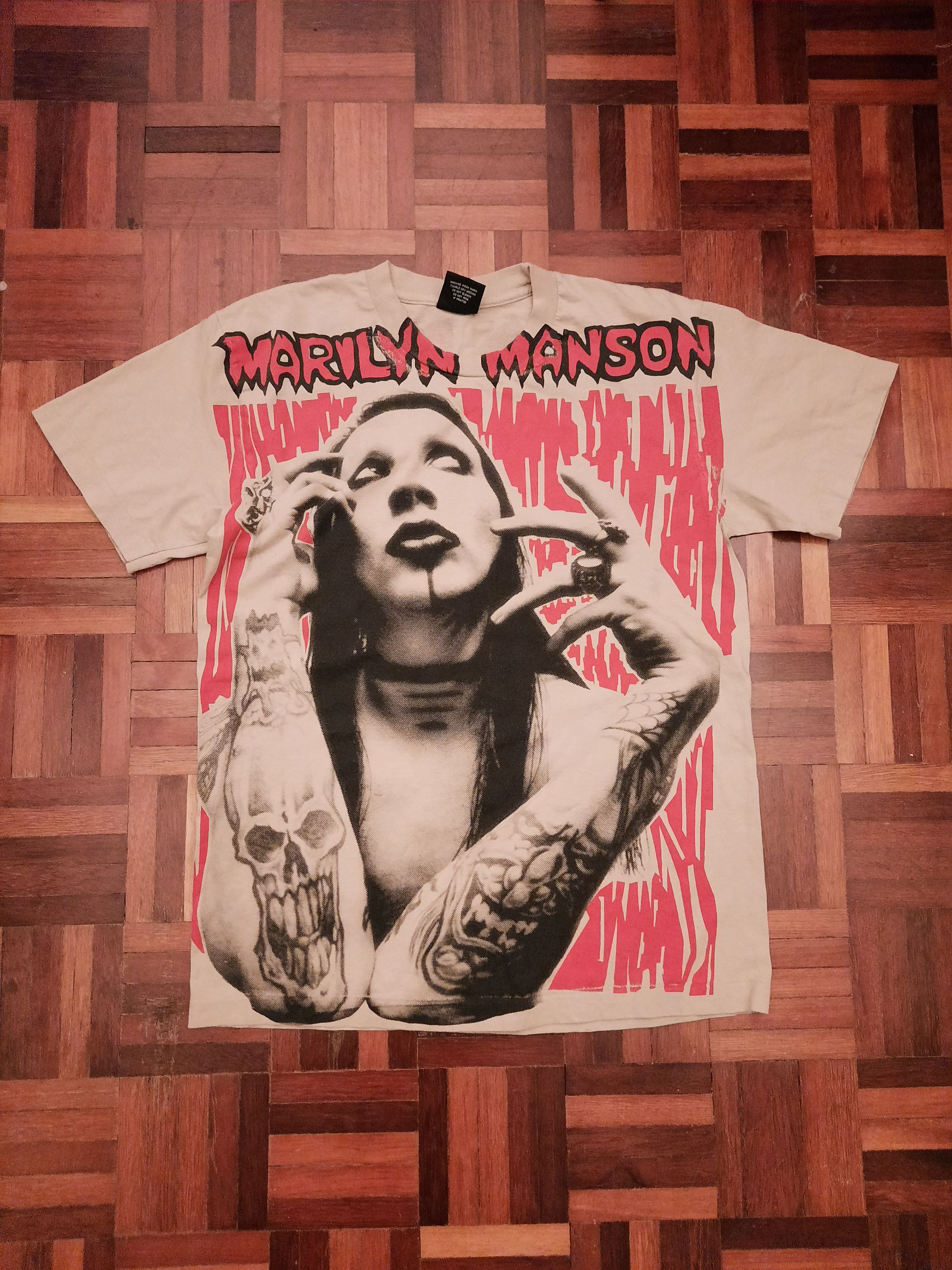 Vintage Vintage Marilyn Mason Bootleg Fullprint Tee Grailed 9091