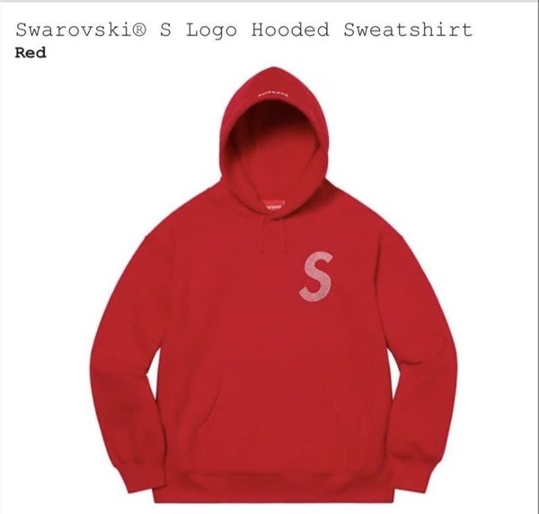 Supreme Supreme Swarovski S Logo Hoodie Red Size XL *NEW* SHIPS