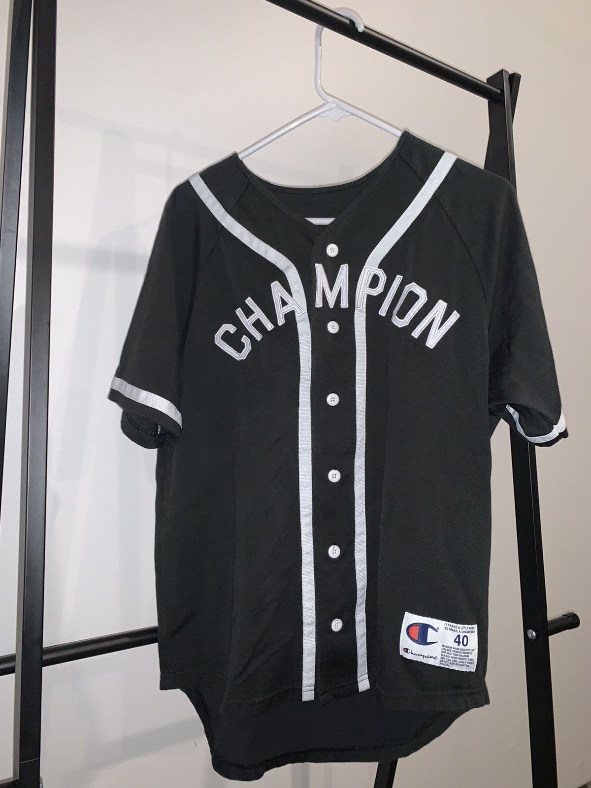 Champion Baseball Button Up Jersey Tops