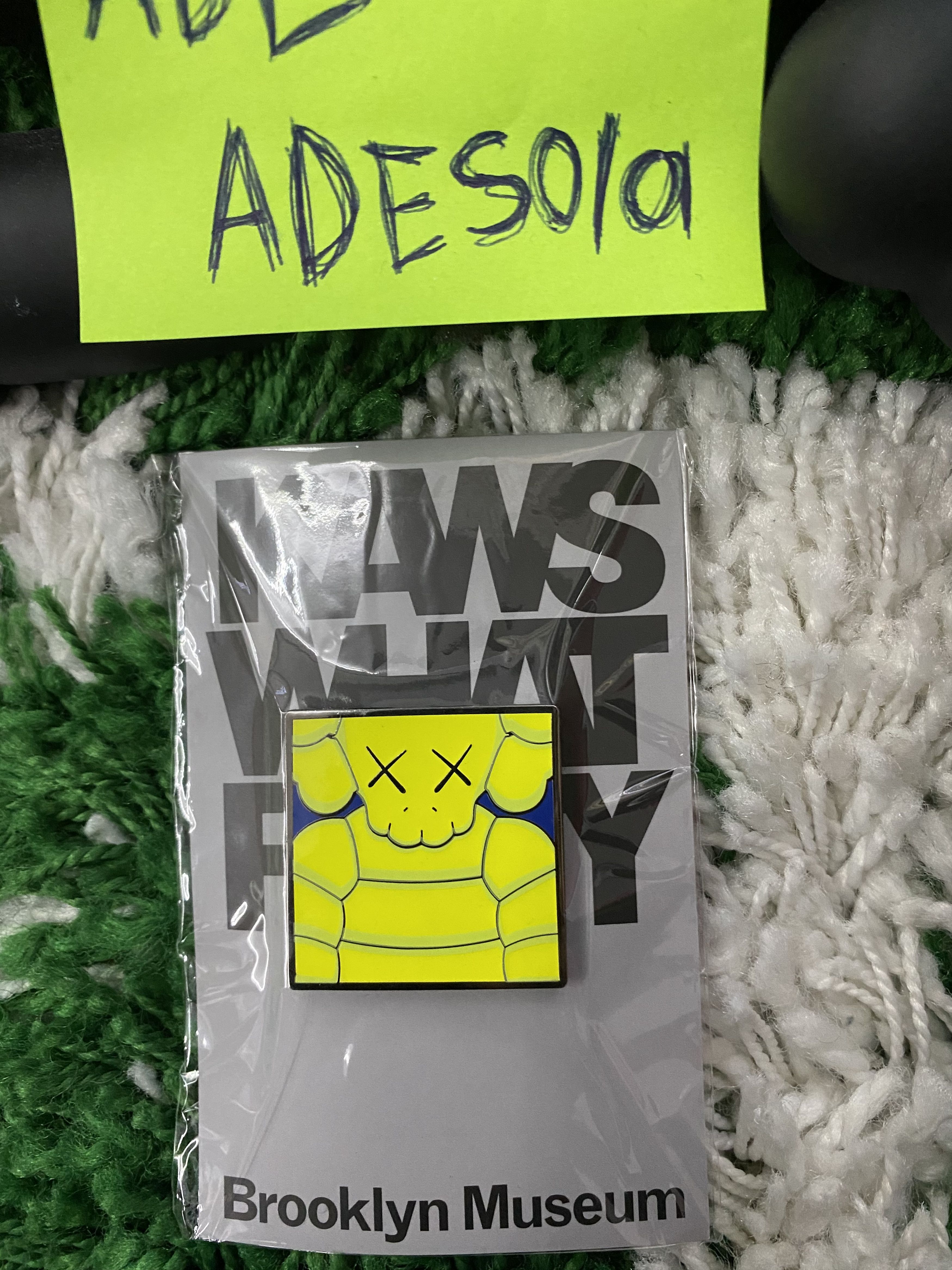 Kaws Square Pin WHAT PARTY (Yellow) Size ONE SIZE - 1 Thumbnail