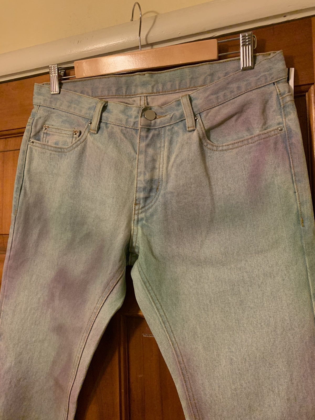 Other *RARE* Green/Purple Spray Paint Style Skinny Jeans - 33 Size US 33 - 3 Thumbnail