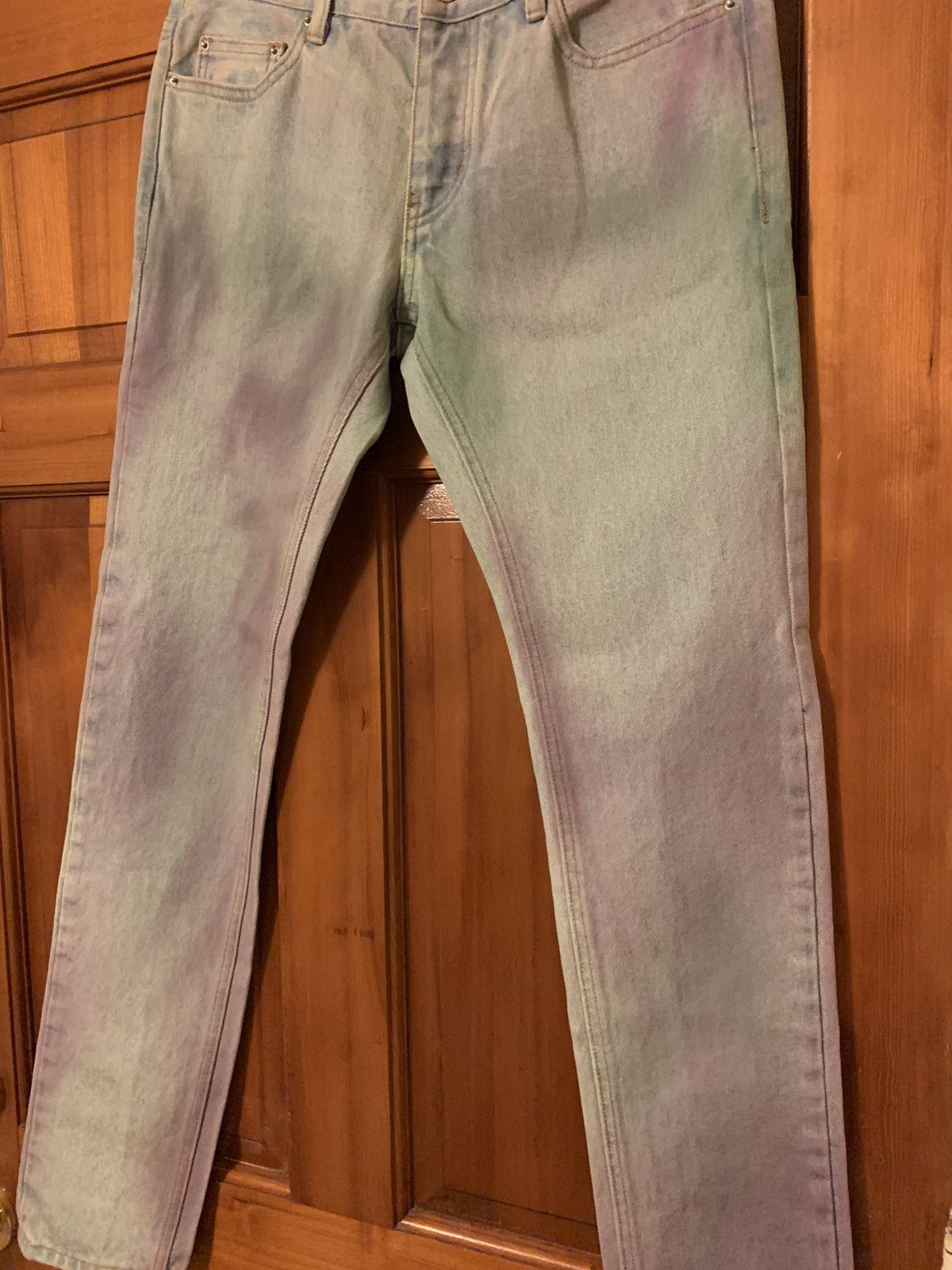 Other *RARE* Green/Purple Spray Paint Style Skinny Jeans - 33 Size US 33 - 4 Thumbnail