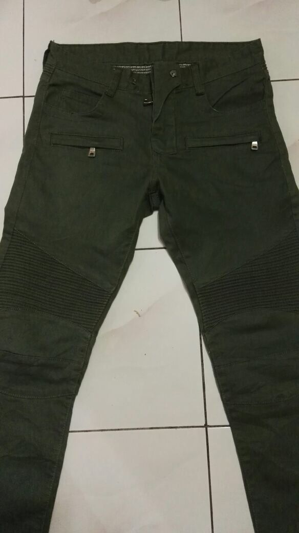Balmain Balmain Homme Dust Wash Stretch Biker Denim Pants