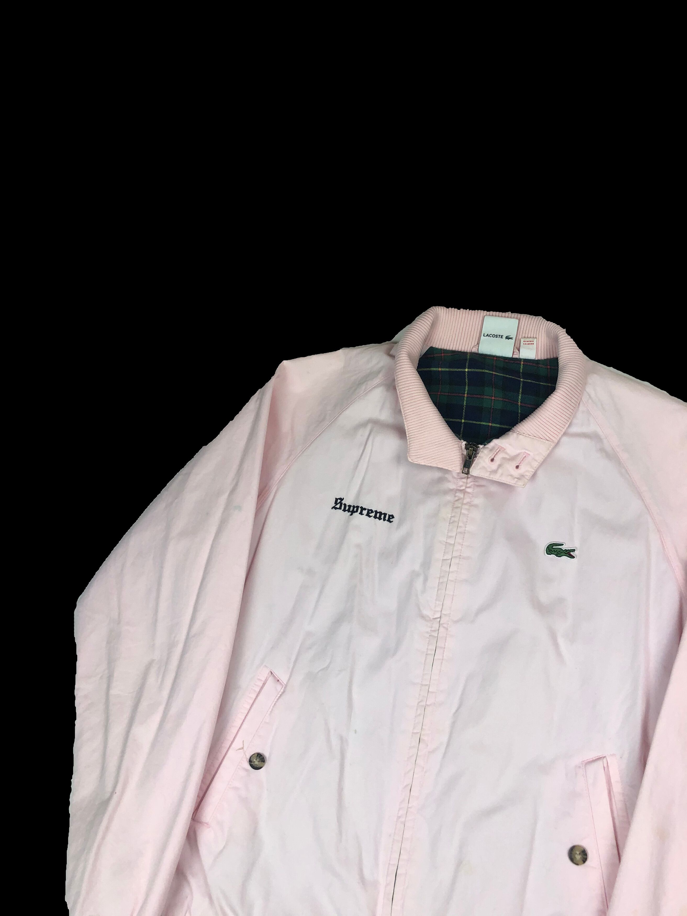 Supreme Supreme Lacoste Harrigton Jacket Light Pink Zip Up Logo M | Grailed