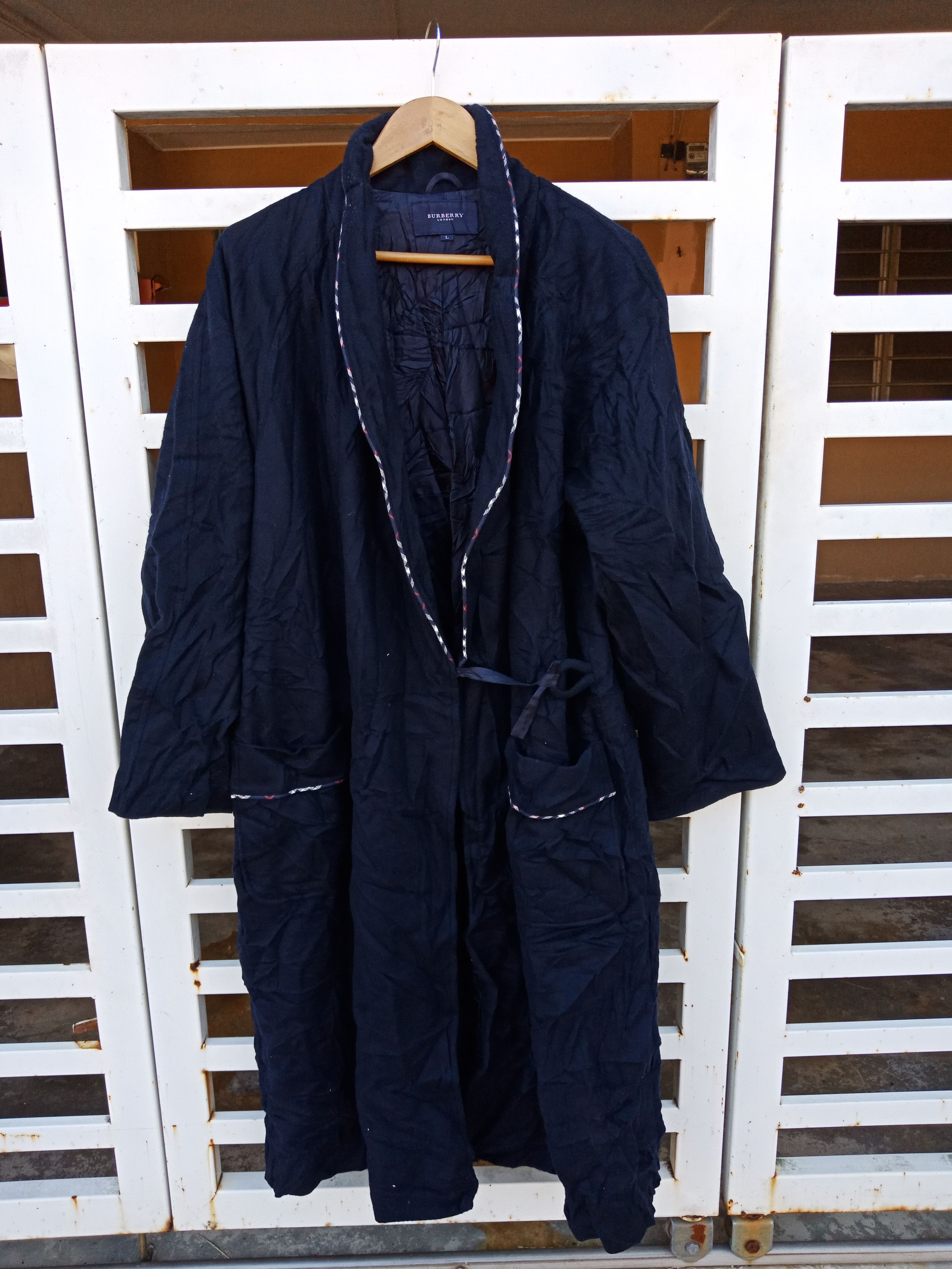 image of Burberry London Novacheck Wool in Blue, Men's (Size Large)