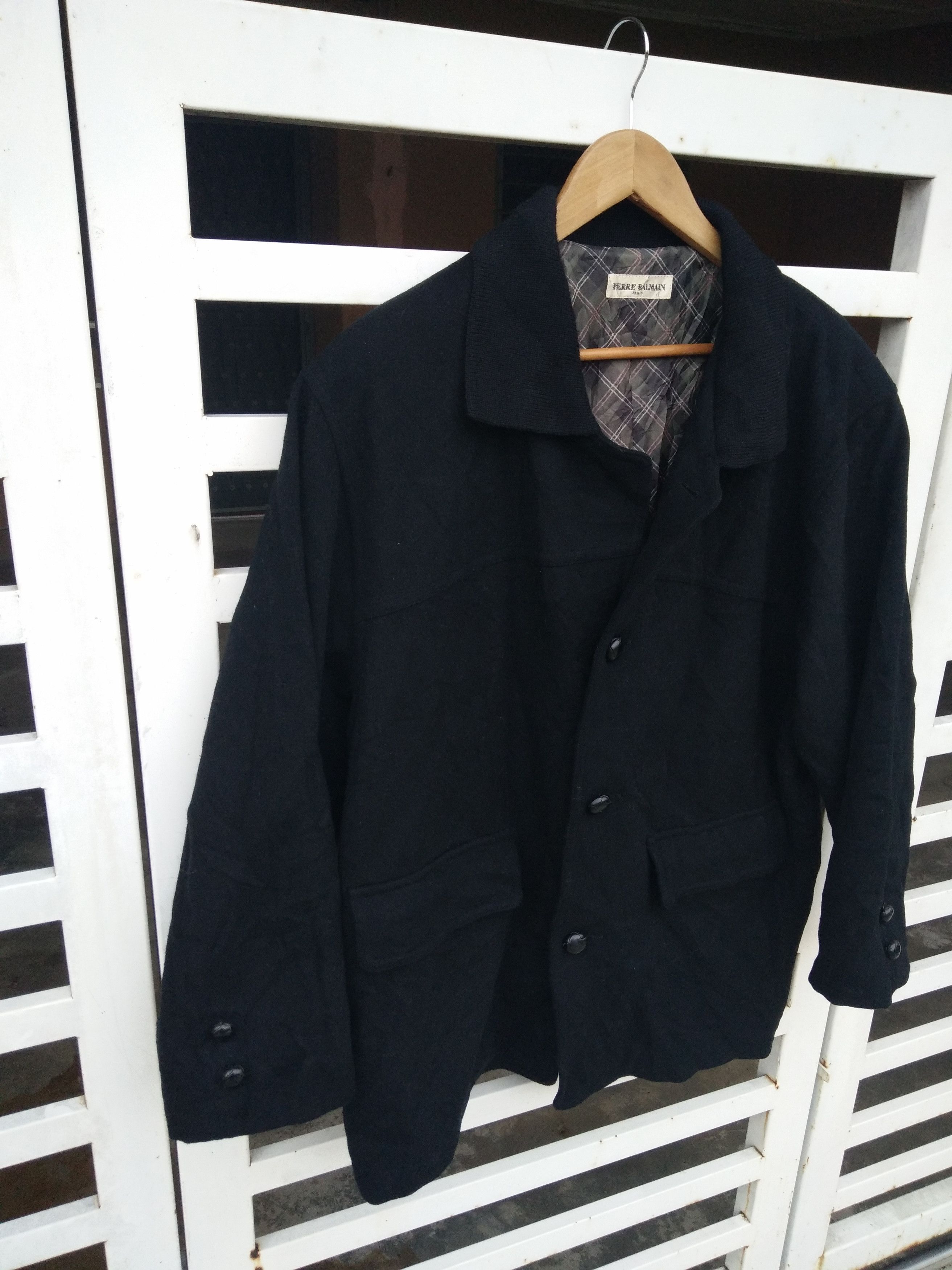 Balmain Pierre Balmain Paris Black Wool Coat Size US L / EU 52-54 / 3 - 4 Thumbnail
