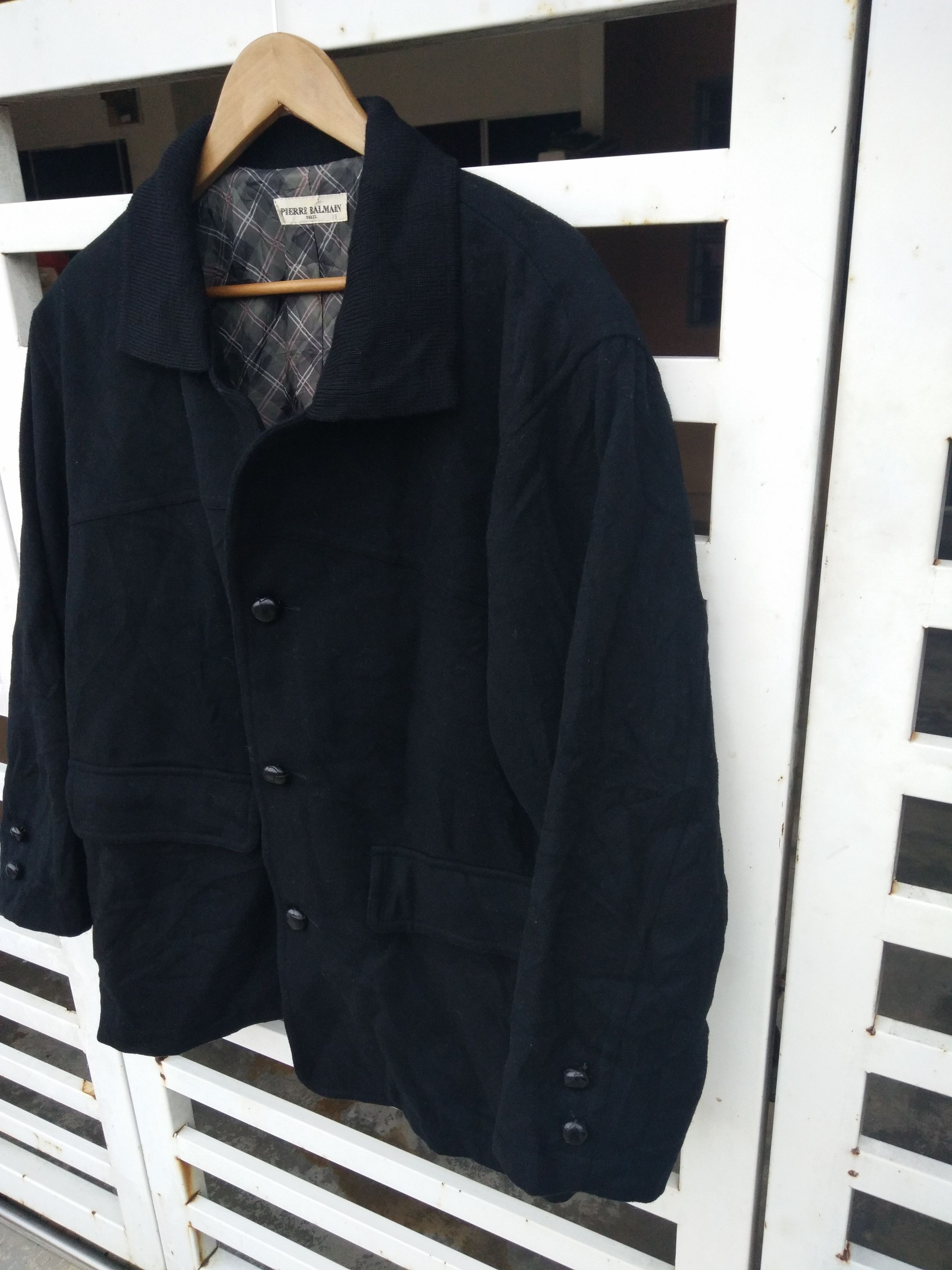 Balmain Pierre Balmain Paris Black Wool Coat Size US L / EU 52-54 / 3 - 5 Thumbnail