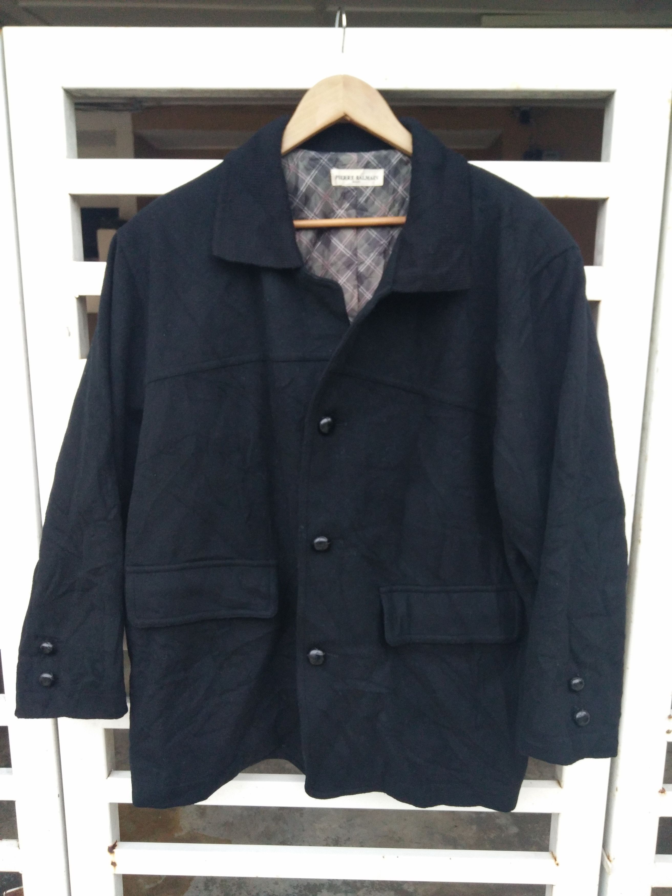Balmain Pierre Balmain Paris Black Wool Coat Size US L / EU 52-54 / 3 - 1 Thumbnail