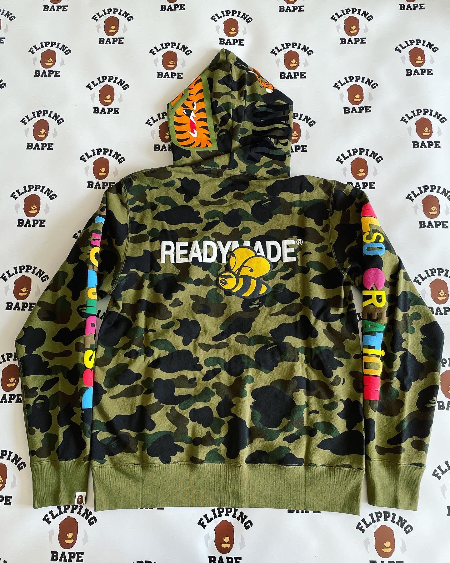 Bape BAPE X READYMADE TIGER SHARK WIDE FULL ZIP HOODIE | Grailed