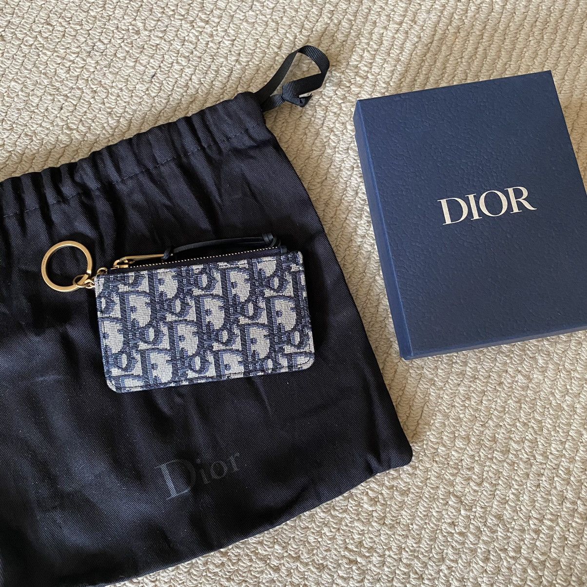 Christian Dior Dior Oblique Key Holder, Beige