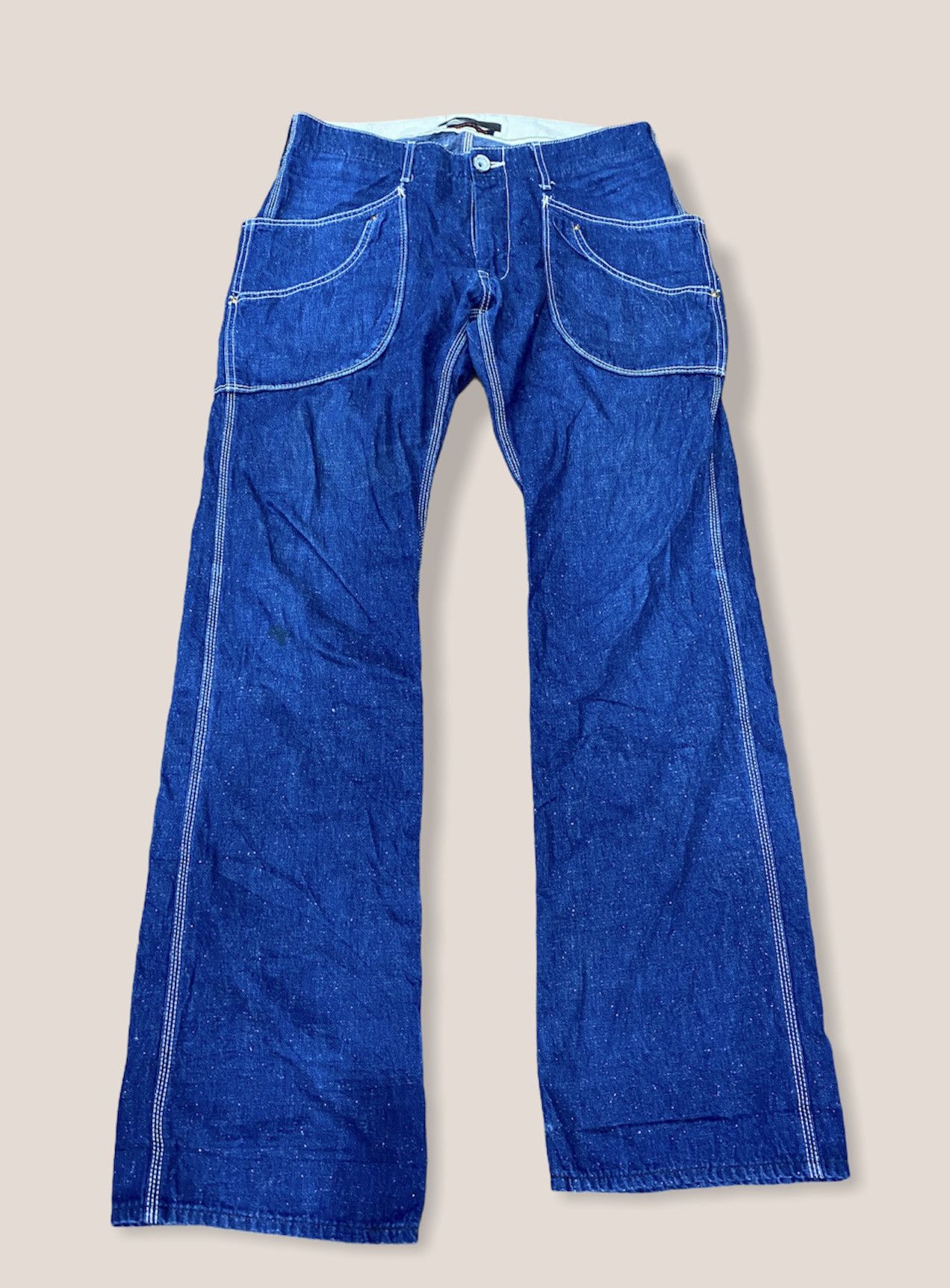 Japanese Brand rare blue way soft jeans nice design Size US 35 - 2 Thumbnail