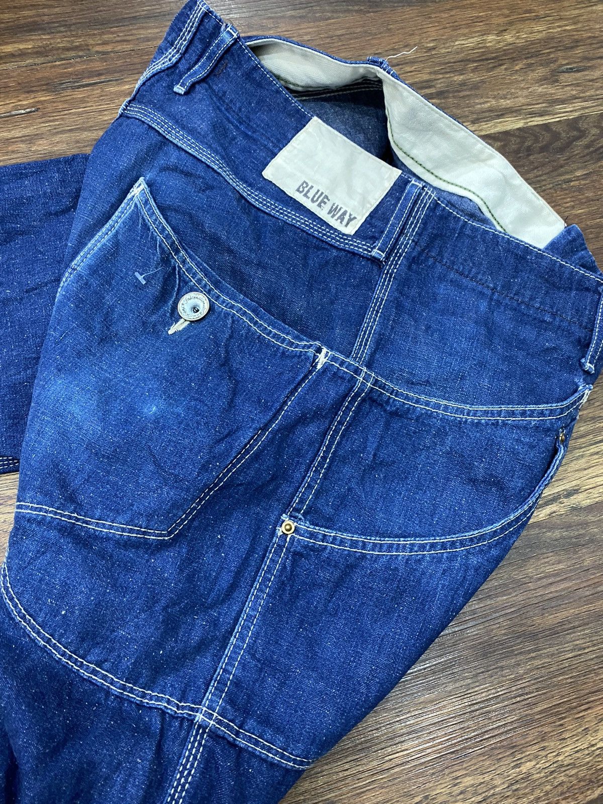 Japanese Brand rare blue way soft jeans nice design Size US 35 - 6 Thumbnail