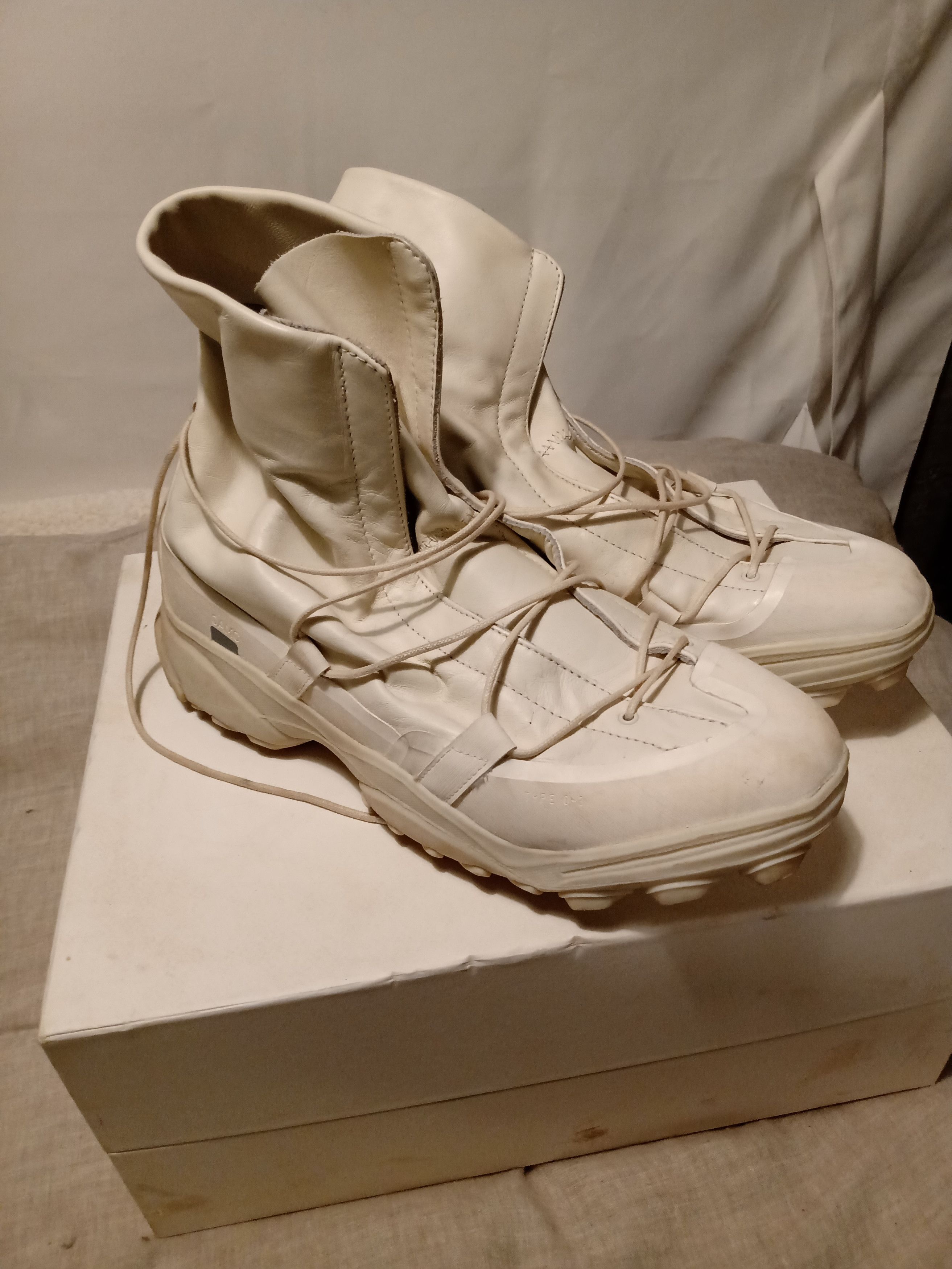 Adidas Oamc Adidas OAMC type 0 3 white leather boots Grailed