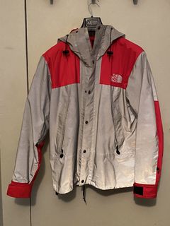 SUPREME X THE NORTH FACE 3M MOUNTAIN PARKA REFLECTIVE SILVER RED JACKET TNF  L