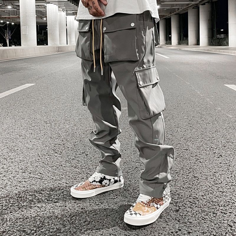 Japanese Brand Grey multi pocket ulitily cargo pants Size US 29 - 2 Thumbnail