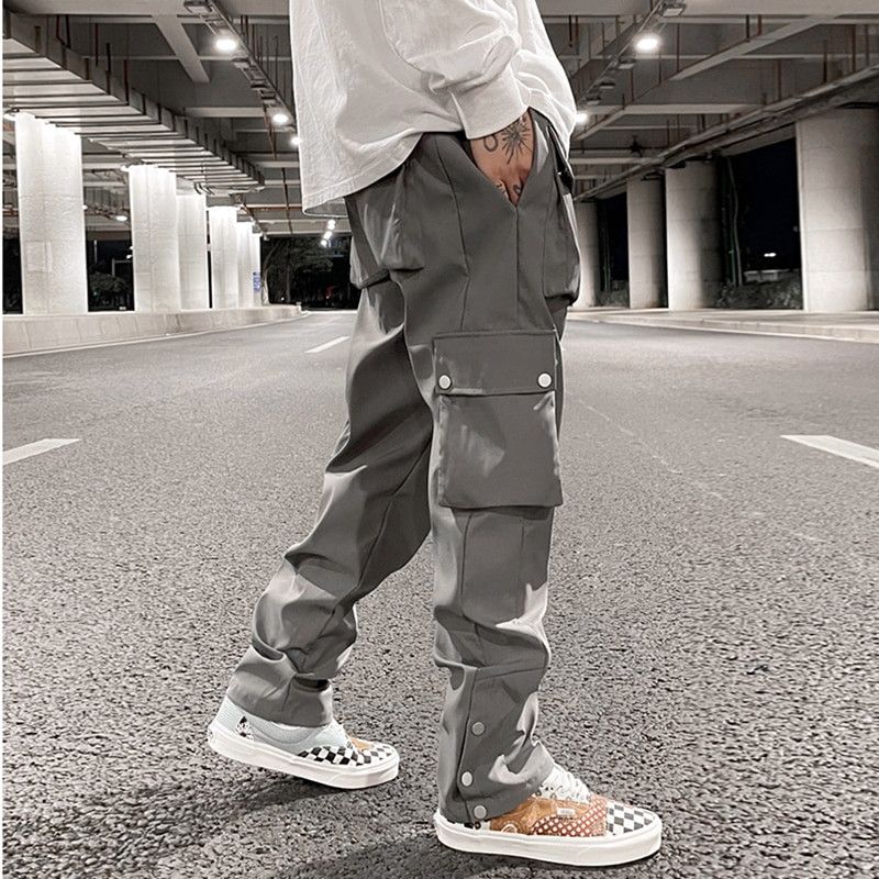 Japanese Brand Grey multi pocket ulitily cargo pants Size US 29 - 3 Thumbnail
