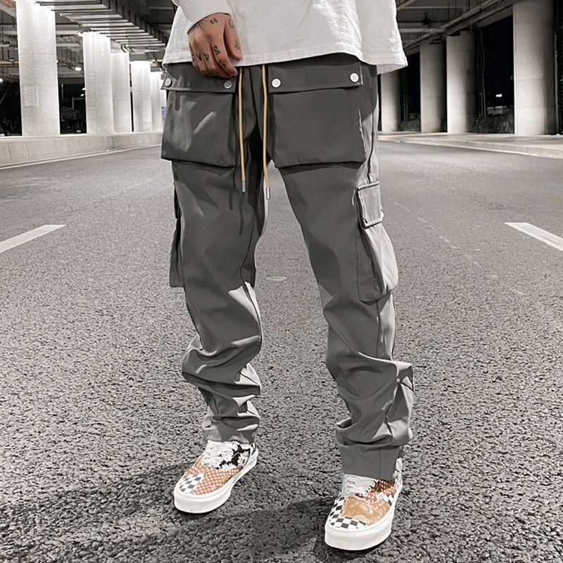 Japanese Brand Grey multi pocket ulitily cargo pants Size US 29 - 1 Thumbnail