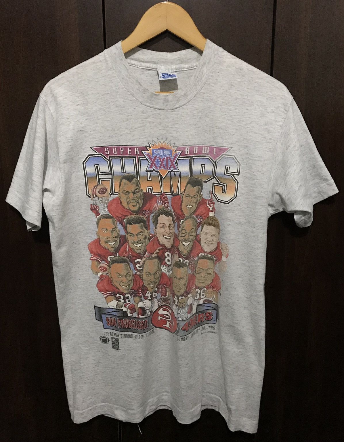 1995 San Francisco 49ers Salem Sportswear Super Bowl Rings NFL T Shirt Size  Large – Rare VNTG