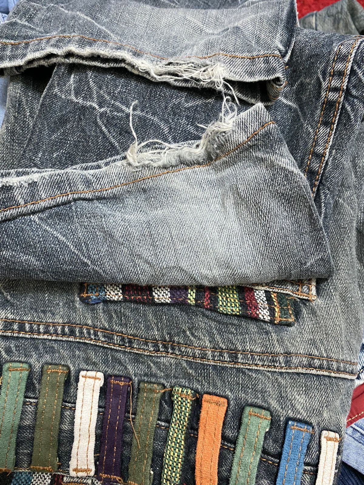 Japanese Brand NYLAUS DOUBLE WAIST ACIDWASH JEANS Size US 31 - 11 Thumbnail