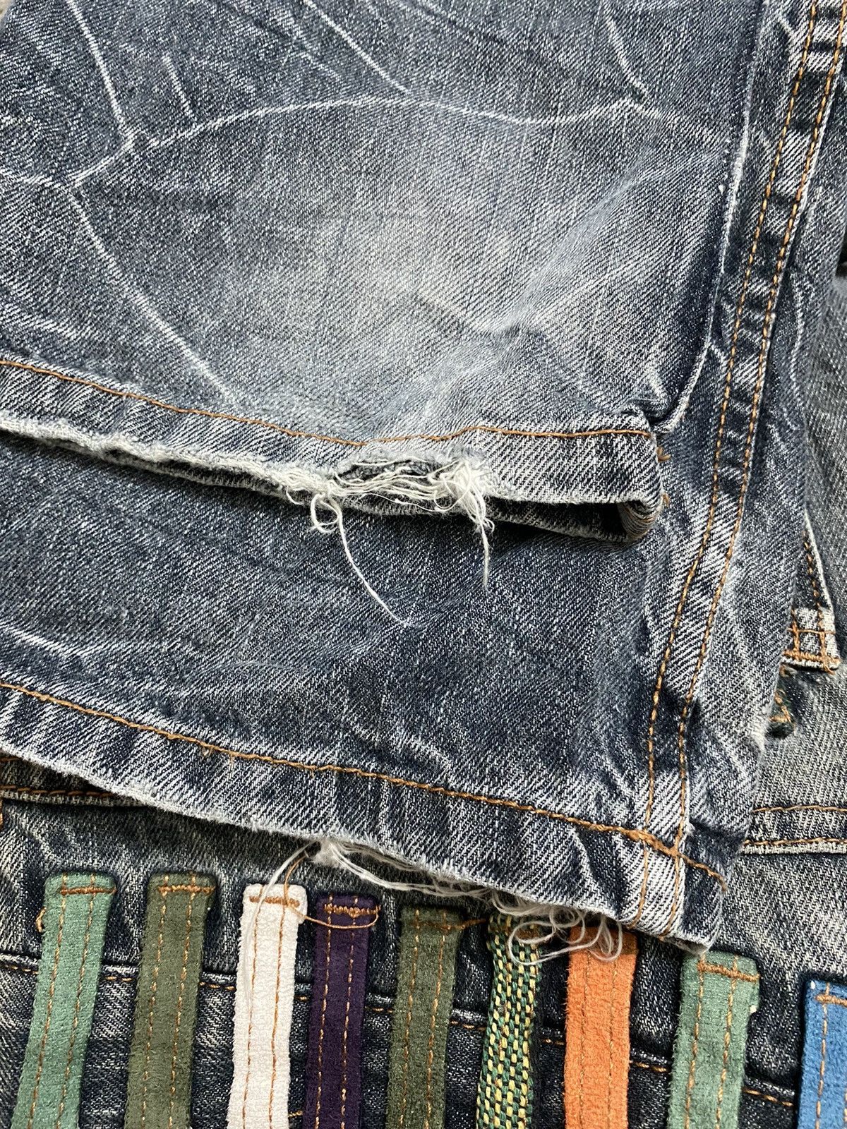 Japanese Brand NYLAUS DOUBLE WAIST ACIDWASH JEANS Size US 31 - 10 Thumbnail