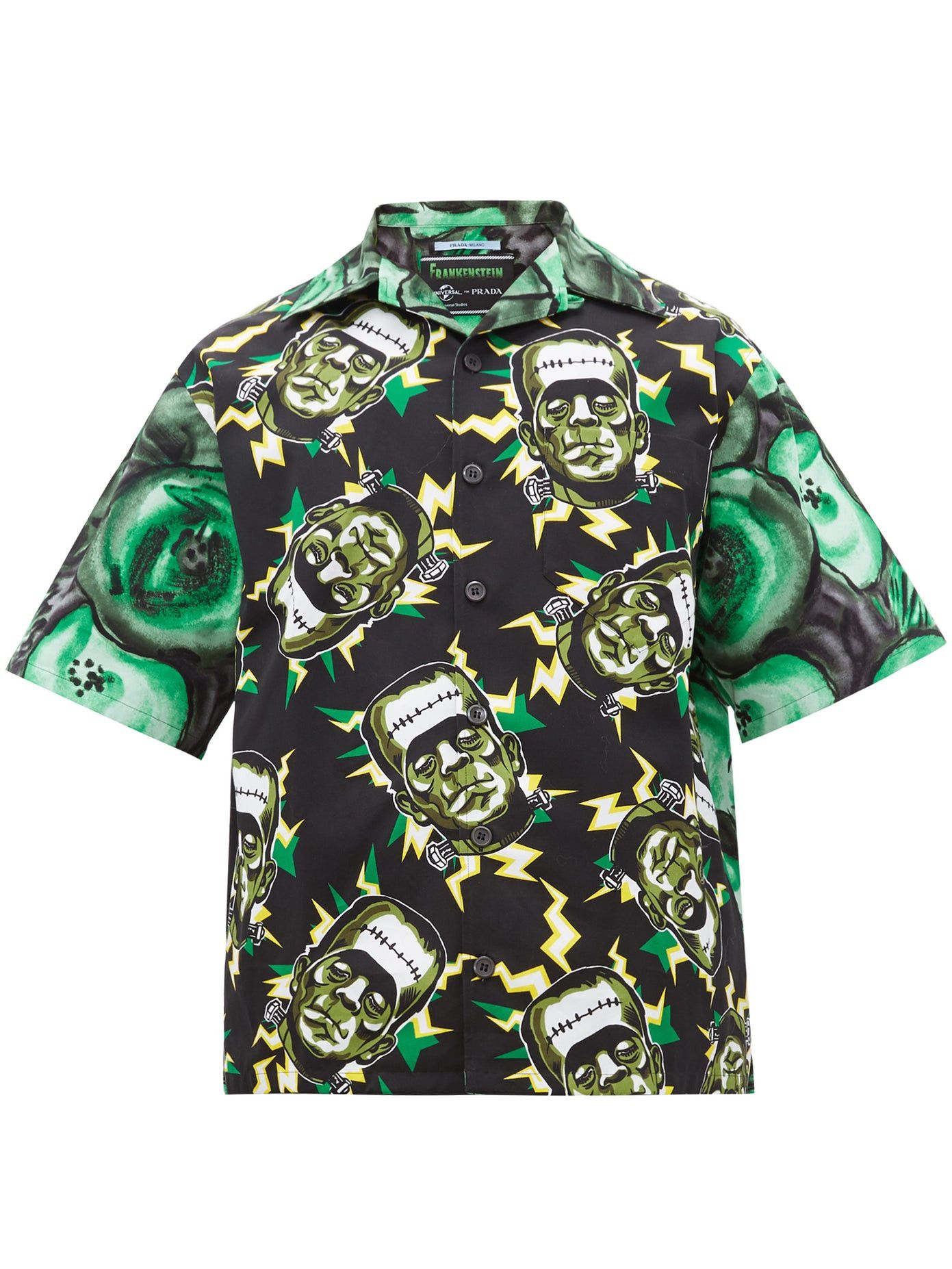 Prada Prada Frankenstein Monster print bowling poplin shirt | Grailed