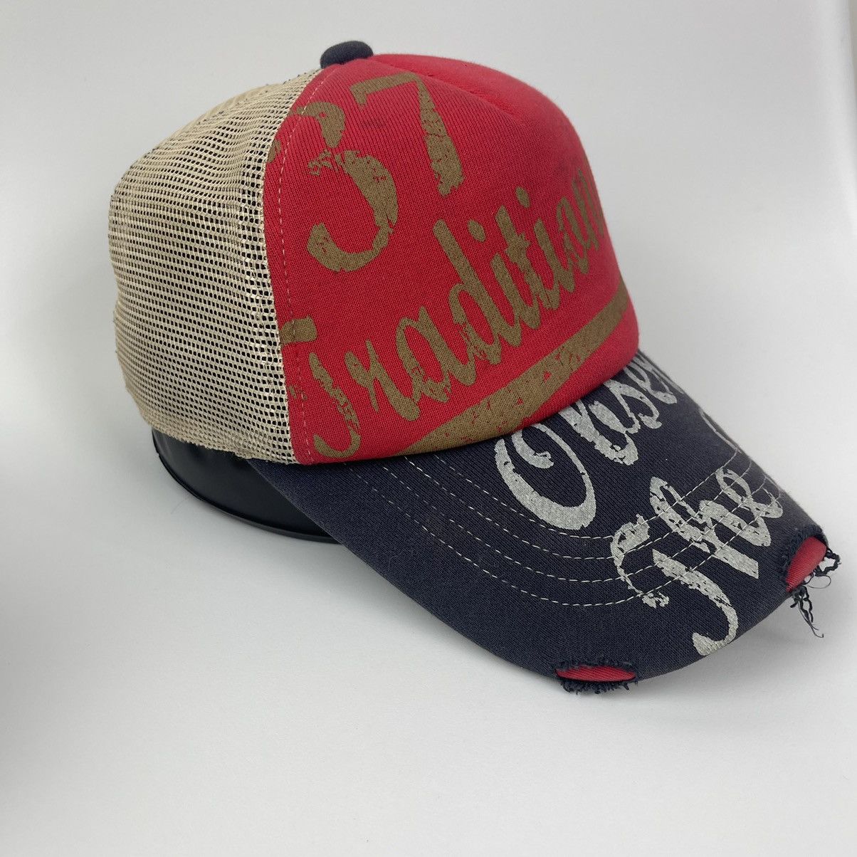 Japanese Brand 37 traditional bootleg like asspizza Distressred hat Size ONE SIZE - 2 Thumbnail