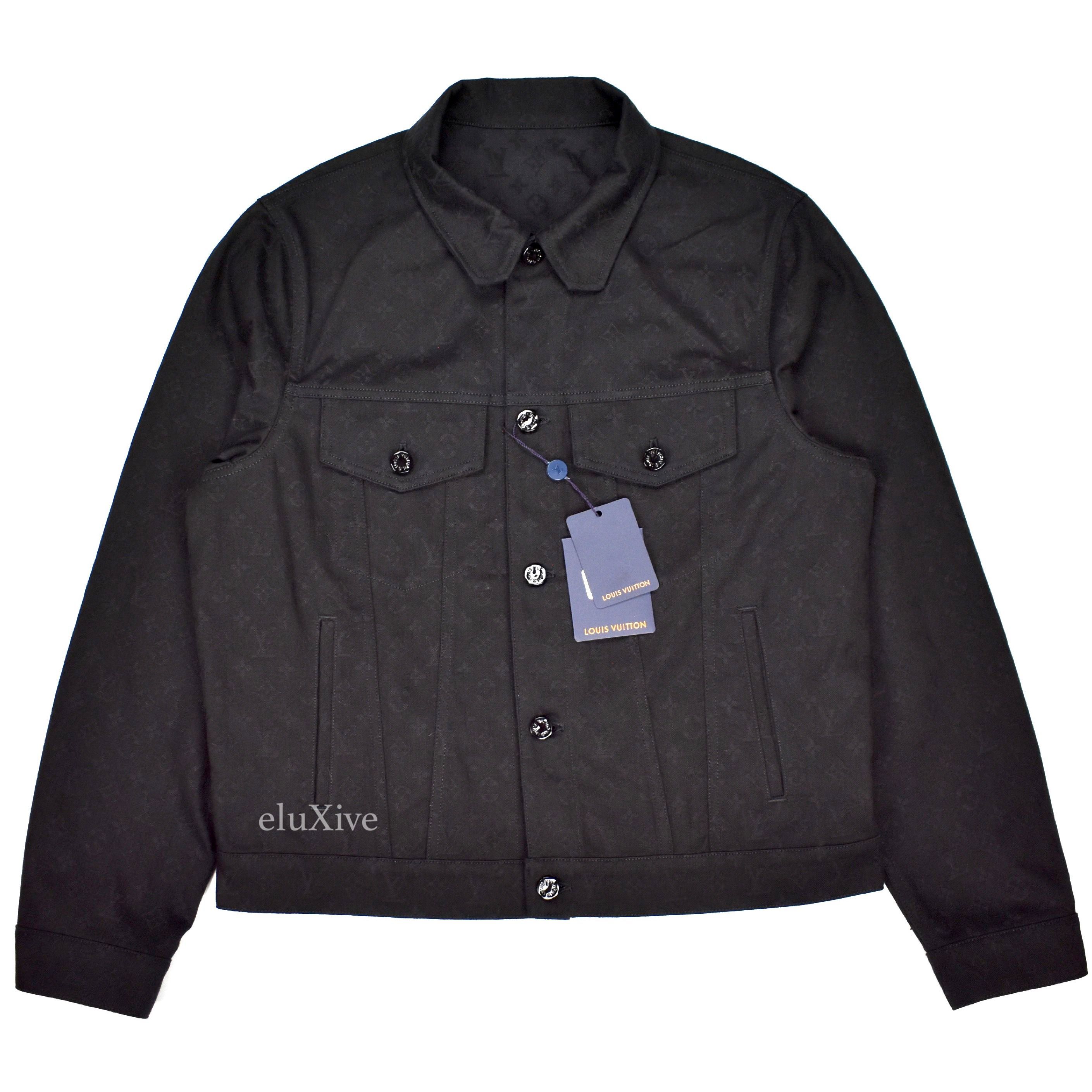 lv monogram denim jacket black