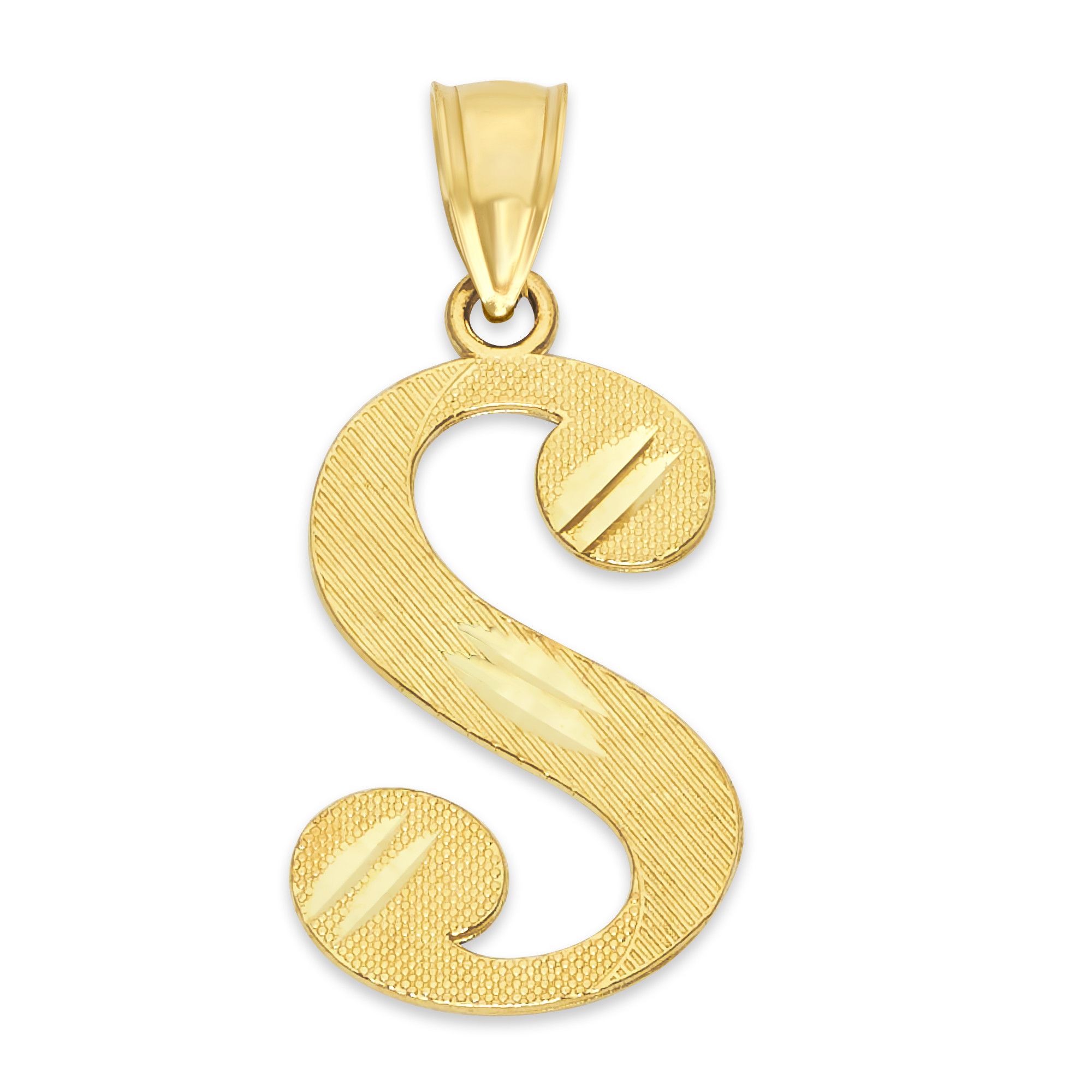 Custom 10k Solid Gold Cursive Initial S Pendant for Necklace Grailed