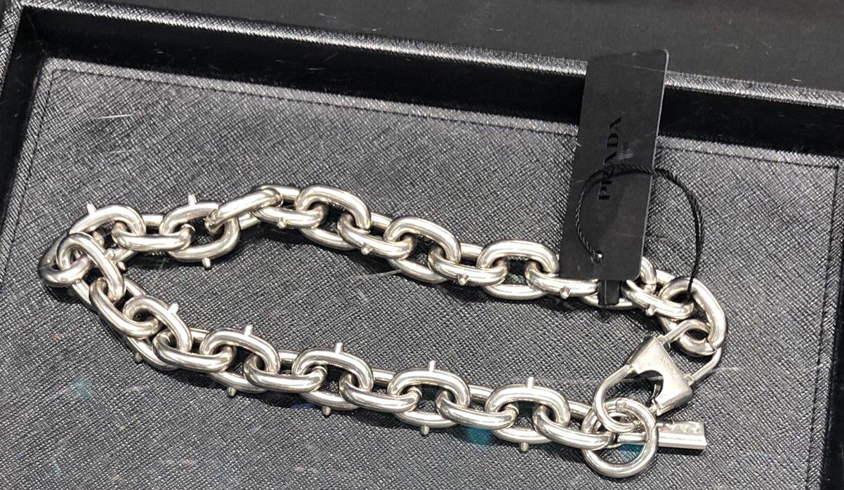 Prada Prada Chunky Spiked Chain Link Necklace Size ONE SIZE - 5 Preview