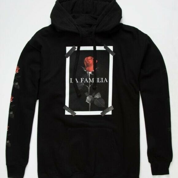 Zumiez NEW LA FAMILIA TILLY'S TAPED ROSE HOODIE SZ MEDIUM Grailed