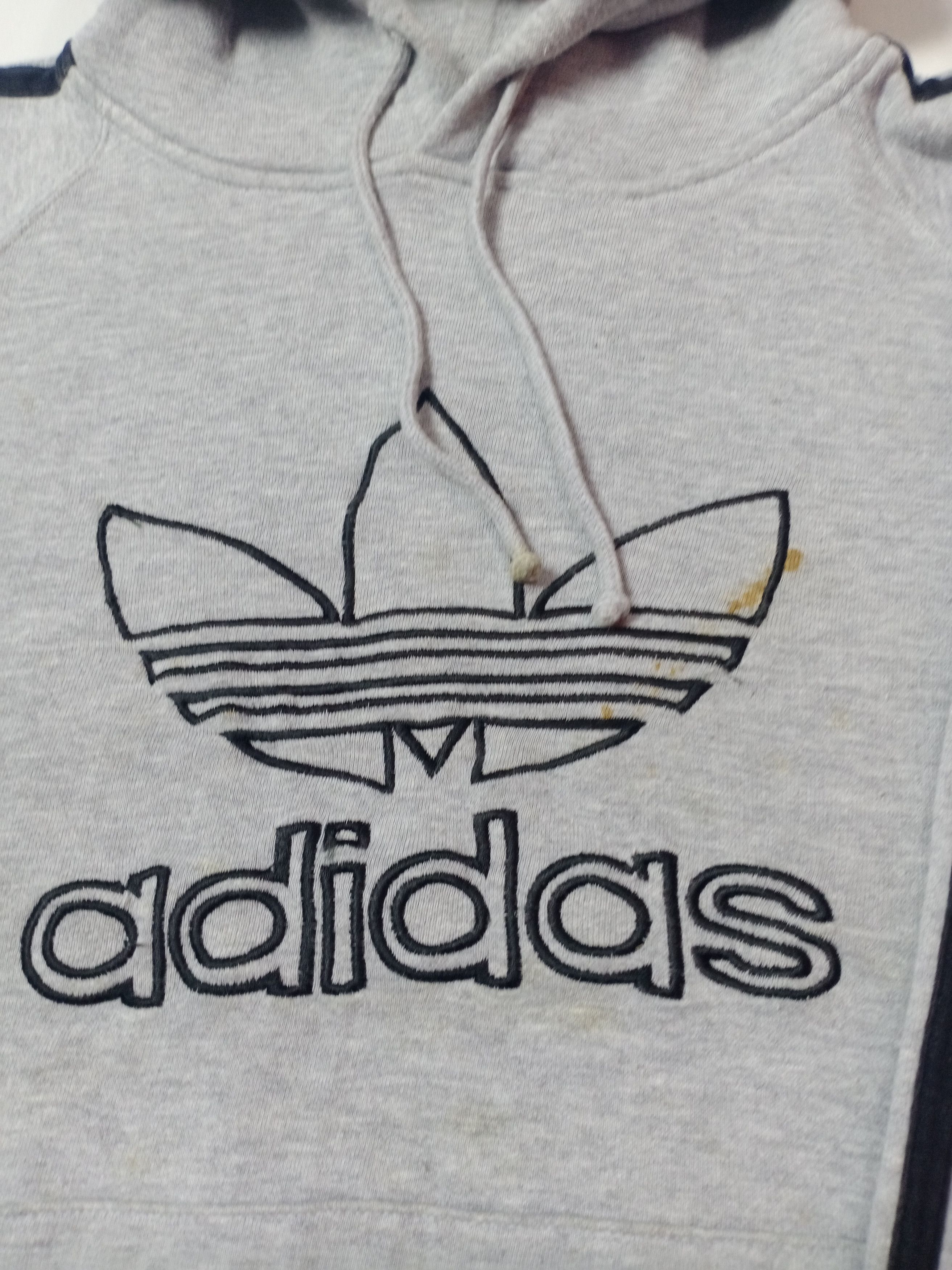 Adidas × Vintage Vintage Adidas Big Logo Embroidered Hoodie Sweatshirt Size US L / EU 52-54 / 3 - 6 Thumbnail
