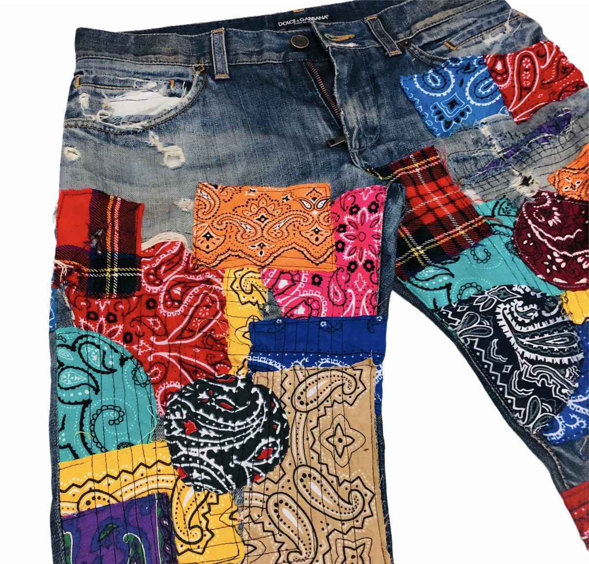 Designer “Colorful Paisley” Jeans Size US 32 / EU 48 - 5 Thumbnail
