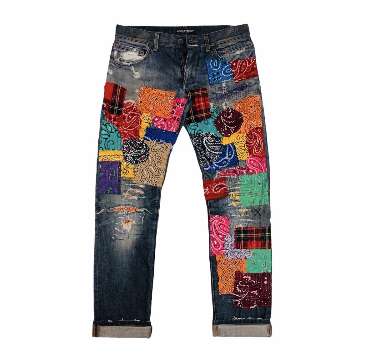 Designer “Colorful Paisley” Jeans Size US 32 / EU 48 - 1 Thumbnail